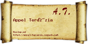 Appel Terézia névjegykártya